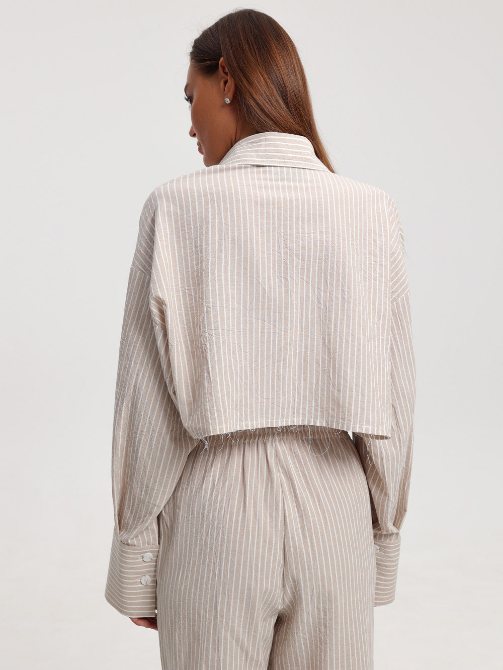 Рубашка хлопковая бежевая