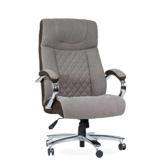 Кресло Barneo K-306 BIG SIZE XXL для руководителя коричневая ткань