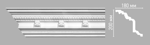 Плинтус потолочный с рисунком Decomaster 95144 200х180х2400мм