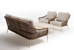 "Венеция" лаунж-зона из искусственного ротанга, цвет соломенный