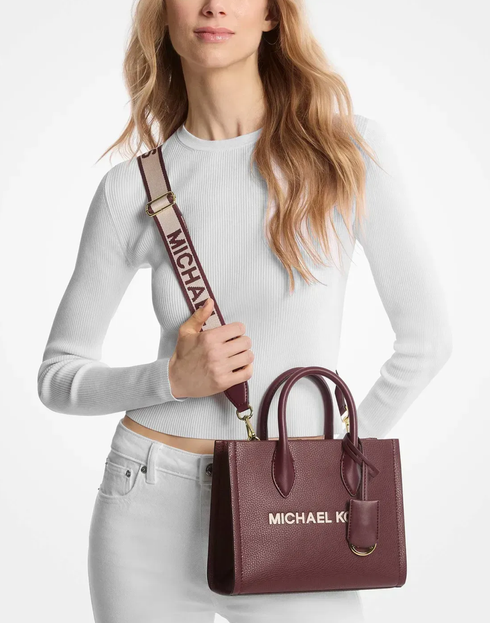 Тоут Michael Kors Mirella Small Pebbled Leather | Бордовый