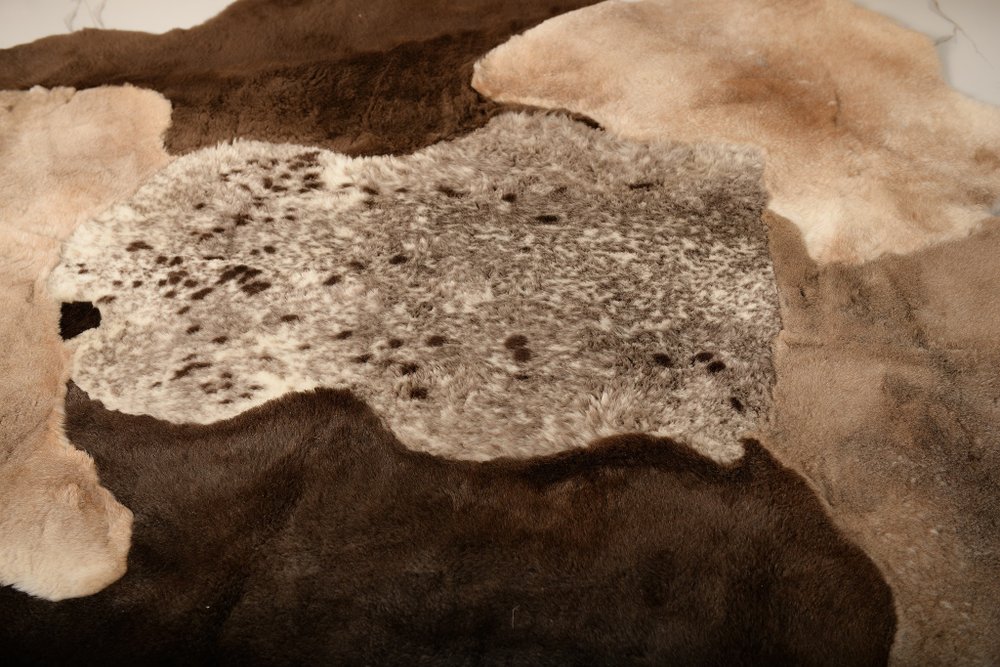 Ковер Мосси контрастного цвета из шести шкур