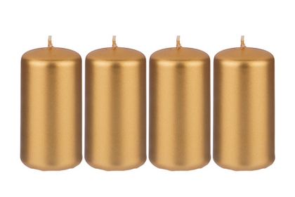 Набор свечей 4шт 4x7см Garda Decor золотой металлик