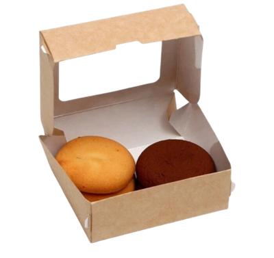 Контейнер на вынос, с окном, крафт, 10 х 8 х 3,5 см