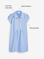 Платье школьное для девочки Next 776-822, Голубой, Белый