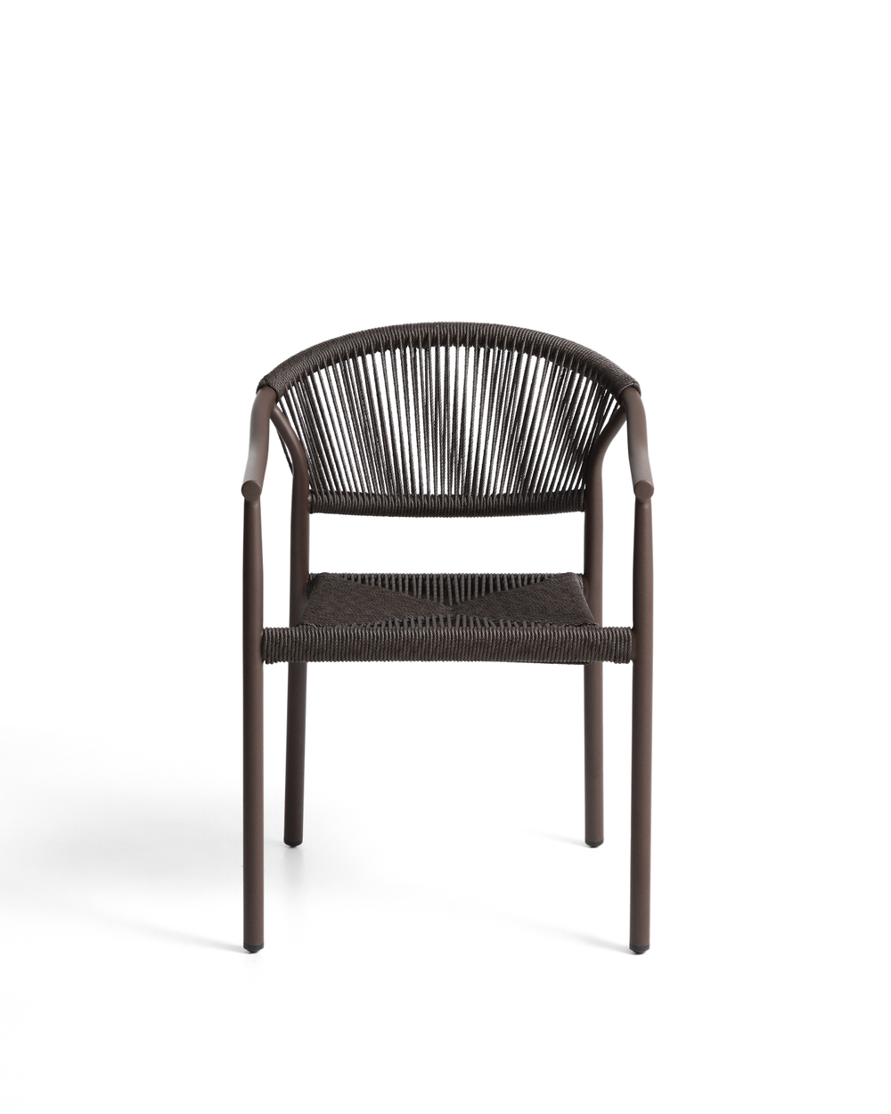 Уличный стул Livadia из коричневого алюминия и веревки