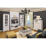 Витрина «Бейли» белый воск/антрацит