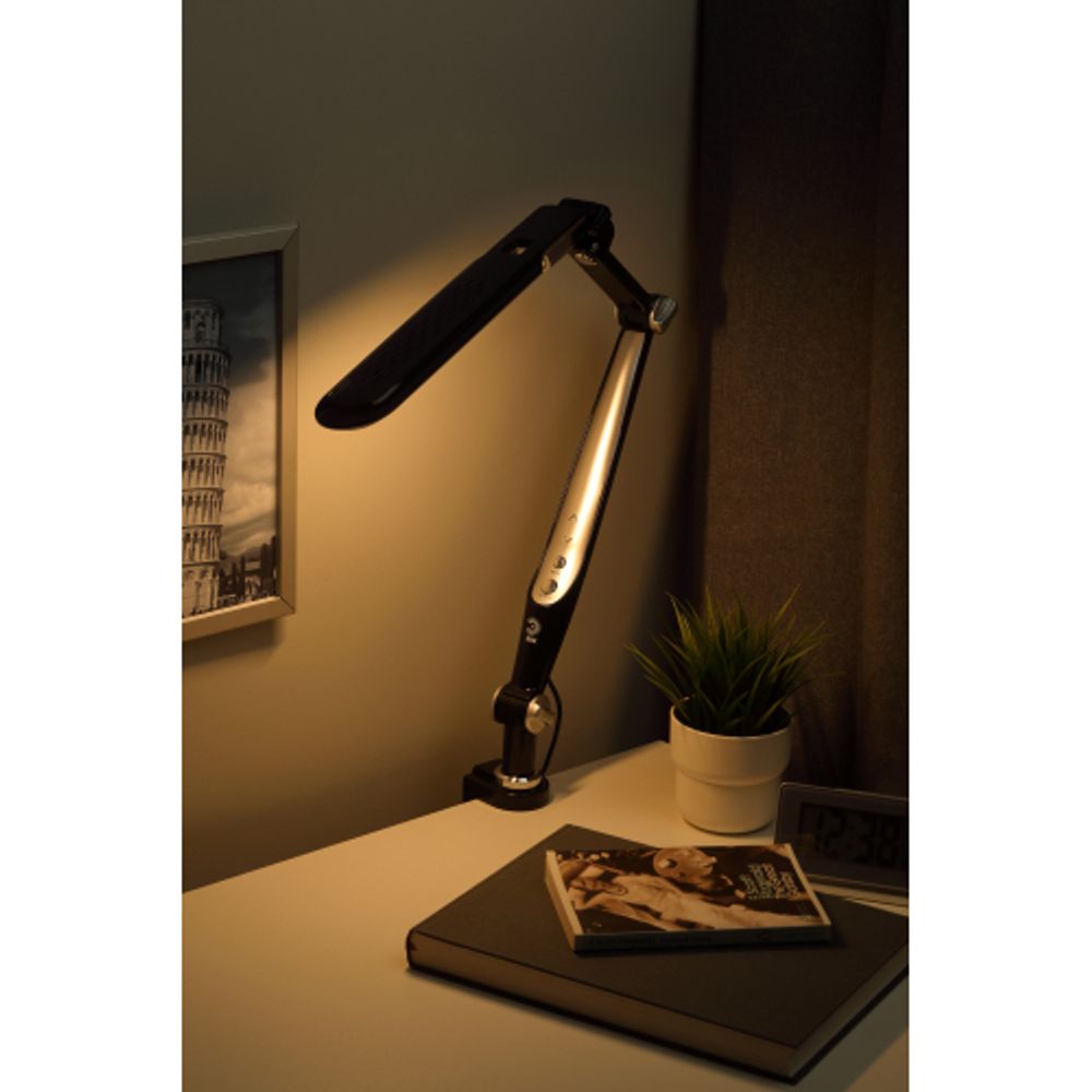 Настольный светильник ЭРА NLED-496-12W-BK светодиодный на струбцине черный