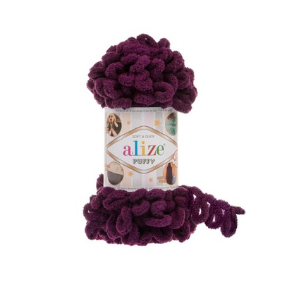 Пряжа Alize (Ализе) Puffy / уп.5 мот. по 100 г, 9м, 111 сливовый A