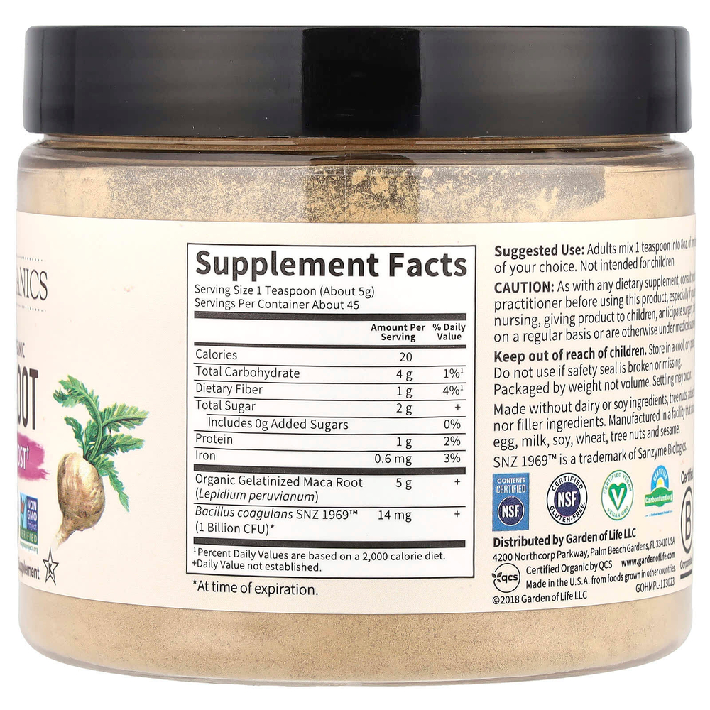 Garden of Life, MyKind Organics, корень органической маки со знаком этичной торговли, заряд энергии, 225 г (7,93 унции)