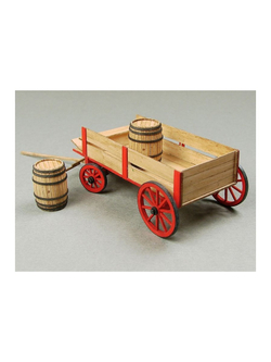 Сборная картонная модель Shipyard телега с бочками (№81), 1/96