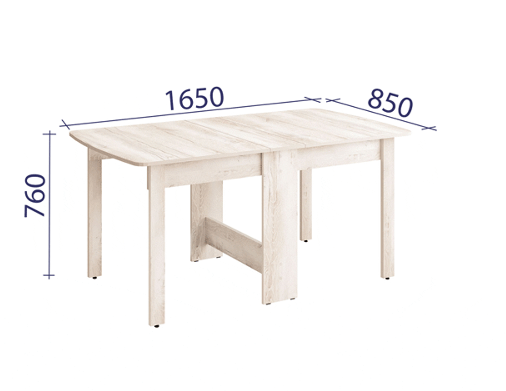 Колибри-14 (DaVita) Стол-книжка (дуб канадский)
