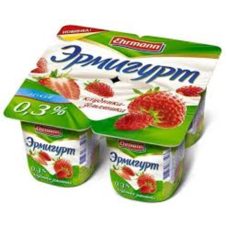 Йогурт Эрмигурт Клубника-земляника 0,3% 100 гр