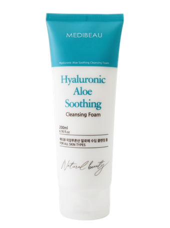 Пенка для умывания с алоэ Medibeau Hyaluronic Aloe Soothing Cleasing Form, 200 мл