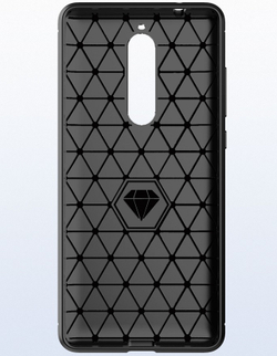 Чехол на Nokia 5.1 цвет Black (черный), серия Carbon от Caseport