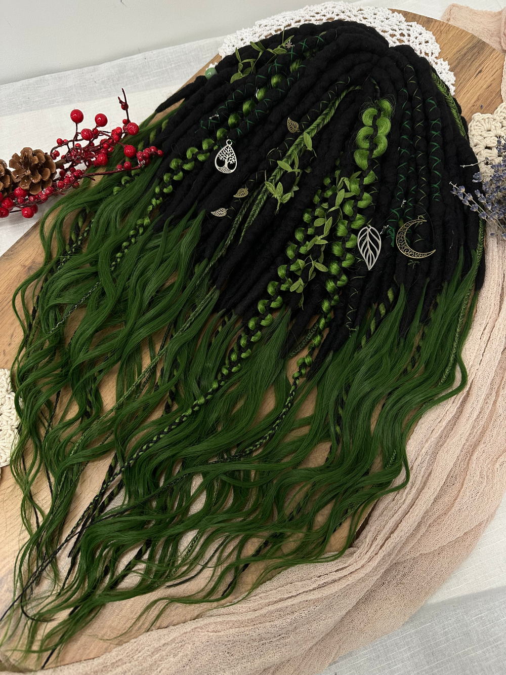 Фактурные войлочные дреды с кончиками из термоволокна