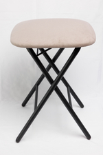 Табурет складной Экстра (черный муар, серый велюр)