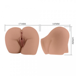 Мастурбатор реалистичный двойной Bernace с вибрацией (анус+вагина) коричневый