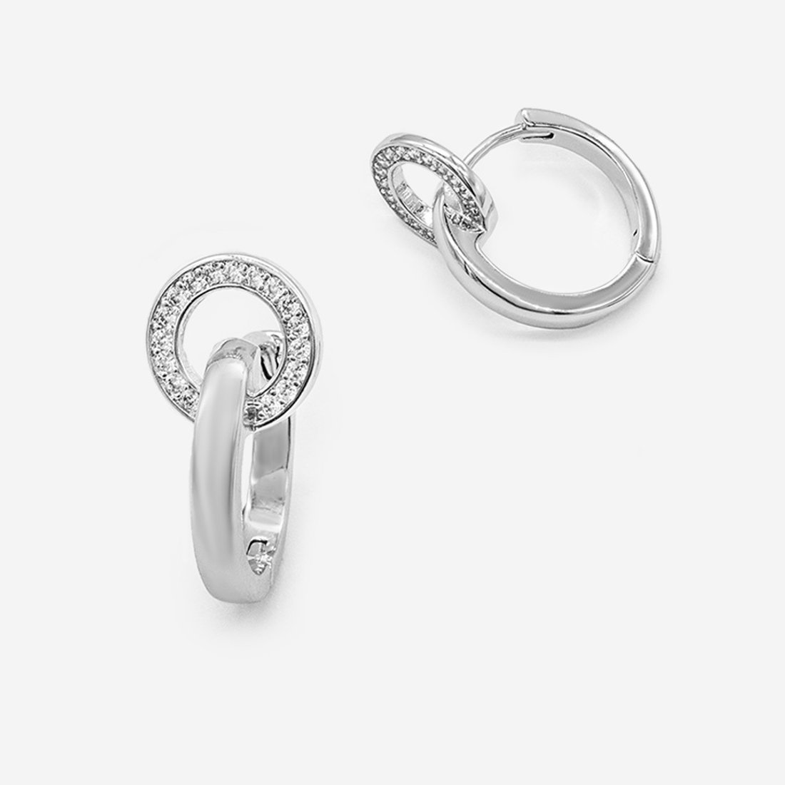 Швензы "Adriana" 21,5мм, фианиты, родирование