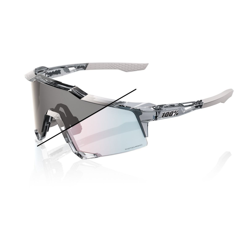 Спортивные очки с диоптриями 100% SPEEDCRAFT Polished Translucent Grey - Rose Gold Mirror Photochromic Lens