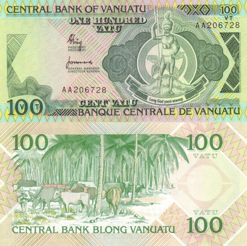 Вануату 100 вату 1982 Коровы UNC