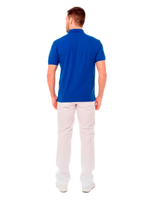 Поло медицинское мужское Доктор стиль, Пол002.05, с рубашечным воротником, василек, 50