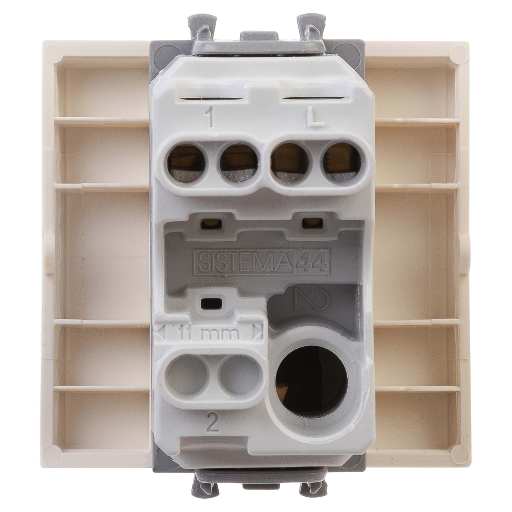 Выключатель одноклавишный модульный, "Avanti", "Ванильная дымка", 2 модуля