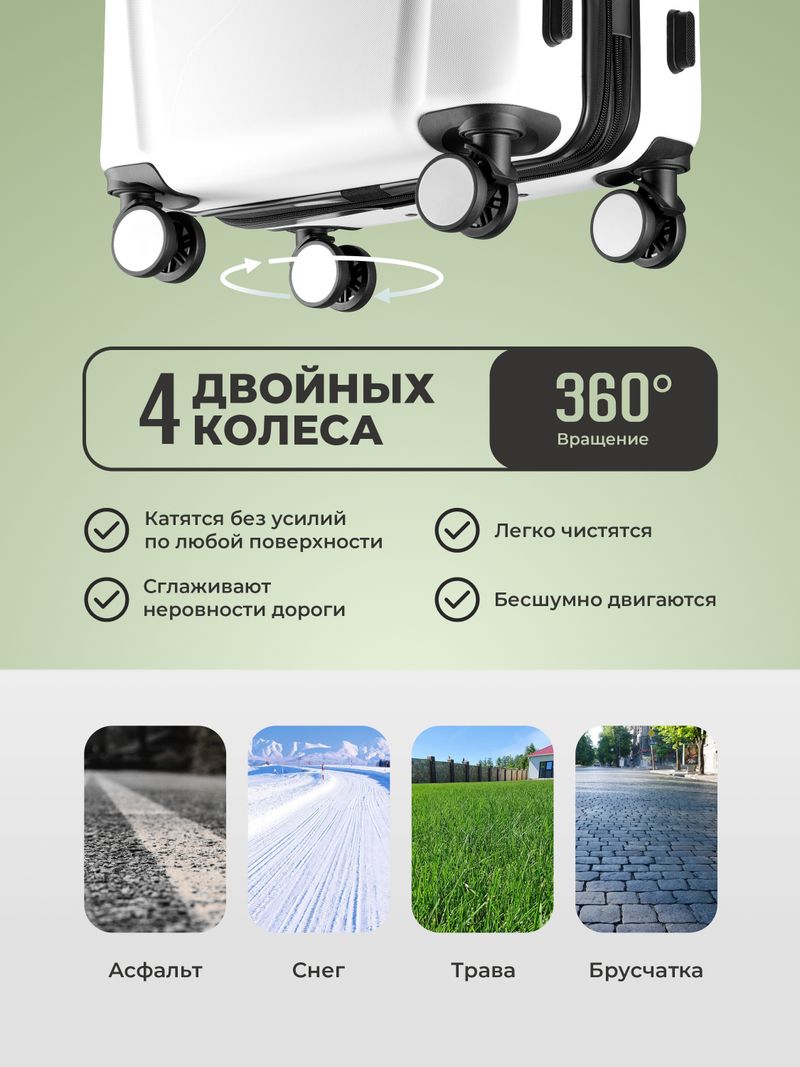 Набор S/L ручная кладь и большой Белый