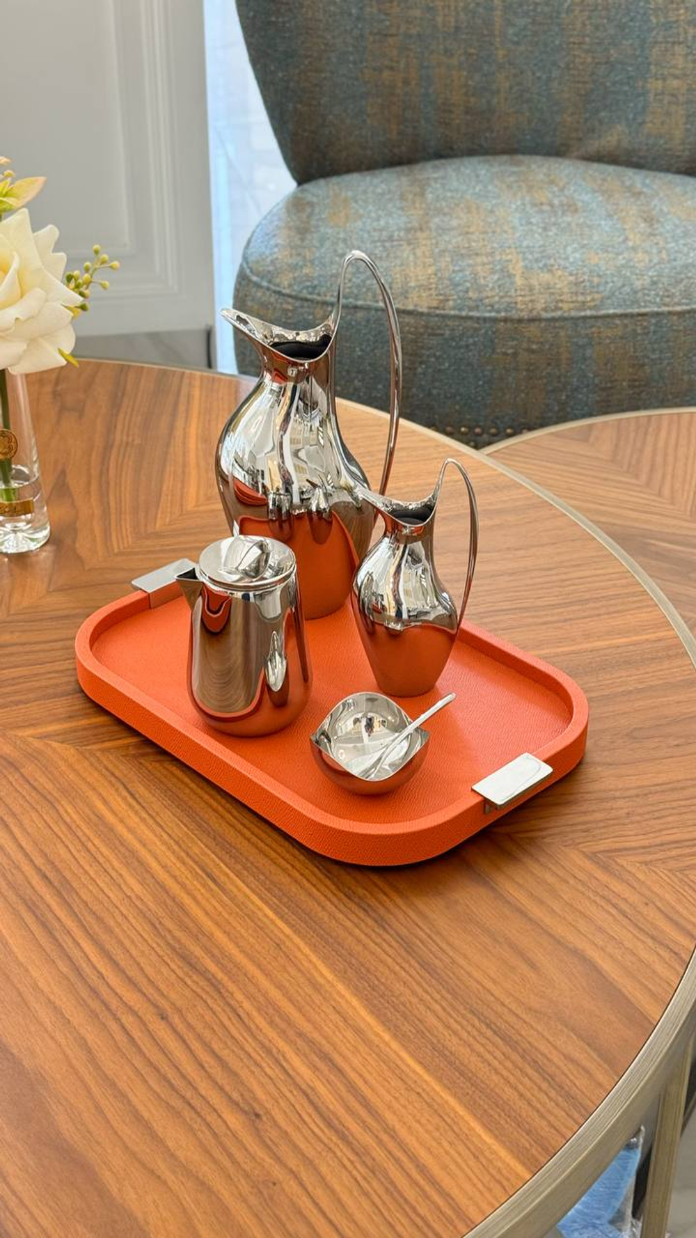 Поднос Giobagnara Puccini Chrome/Mango, 41 x 28.5 см