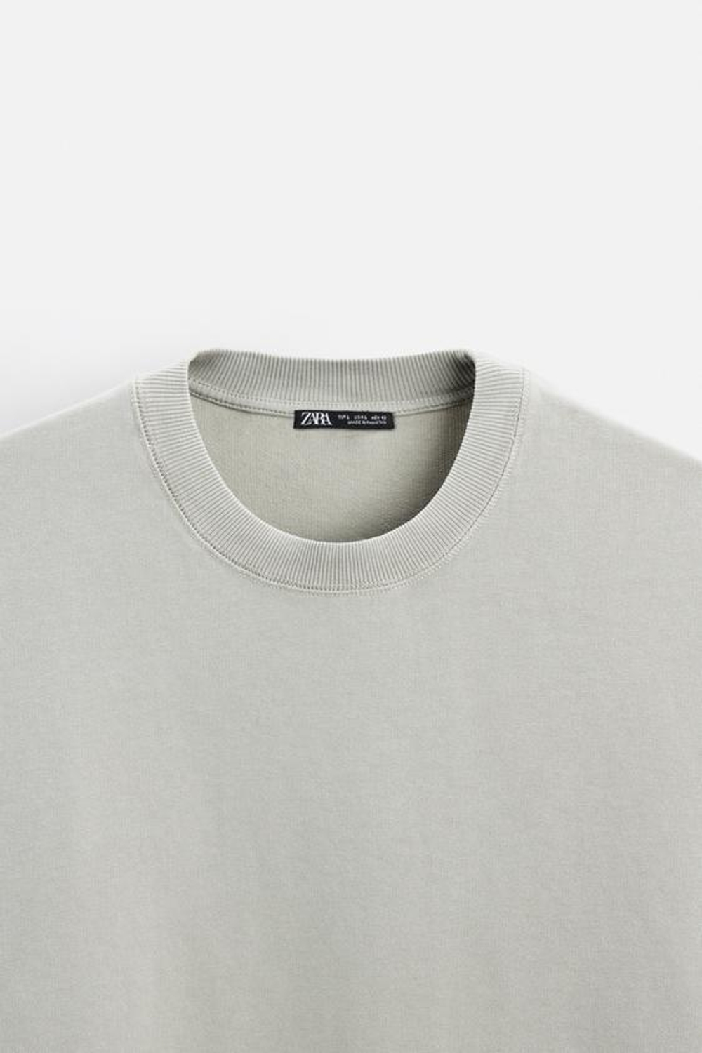 ZARA ТОЛСТОВКА RELAXED FIT С ЭФФЕКТОМ ПОТЕРТОСТИ, КОСТЯНОЙ