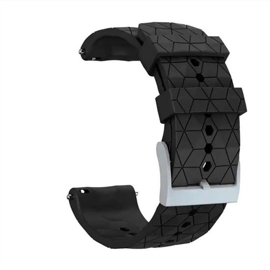 Ремешок Ranger 24 мм для Suunto 9 Baro, Suunto 7, Suunto Spartan Sport силиконовый быстросъемный (Черный, серебристая пряжка)