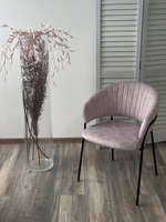 Стул М-City DISAUR Гемма, Rain 10 Lavanda, Велюр, Черный каркас