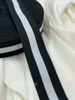 Лента репсовая 3 см черно-белая