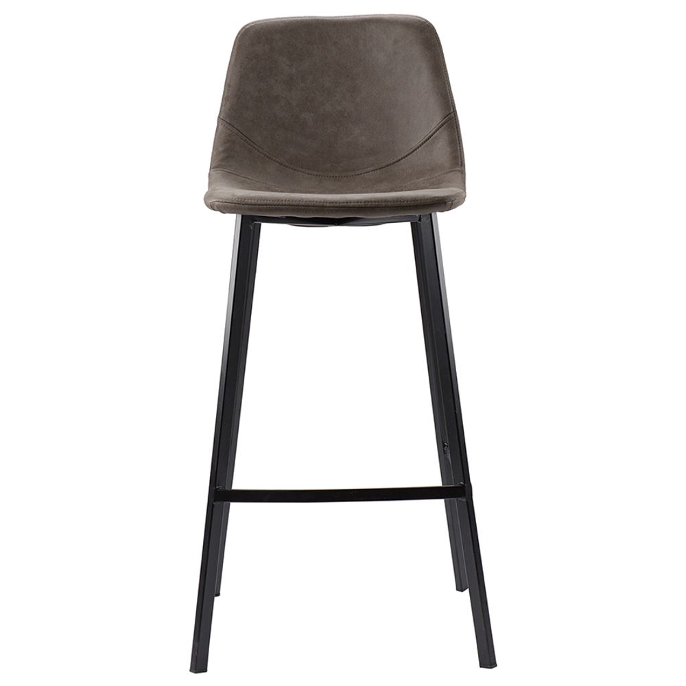 Стул барный Hugh, экокожа, серо-коричневый