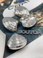 Пуговицы в форме ракушки серебристые