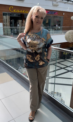 Брюки-палаццо в мелкий рубчик