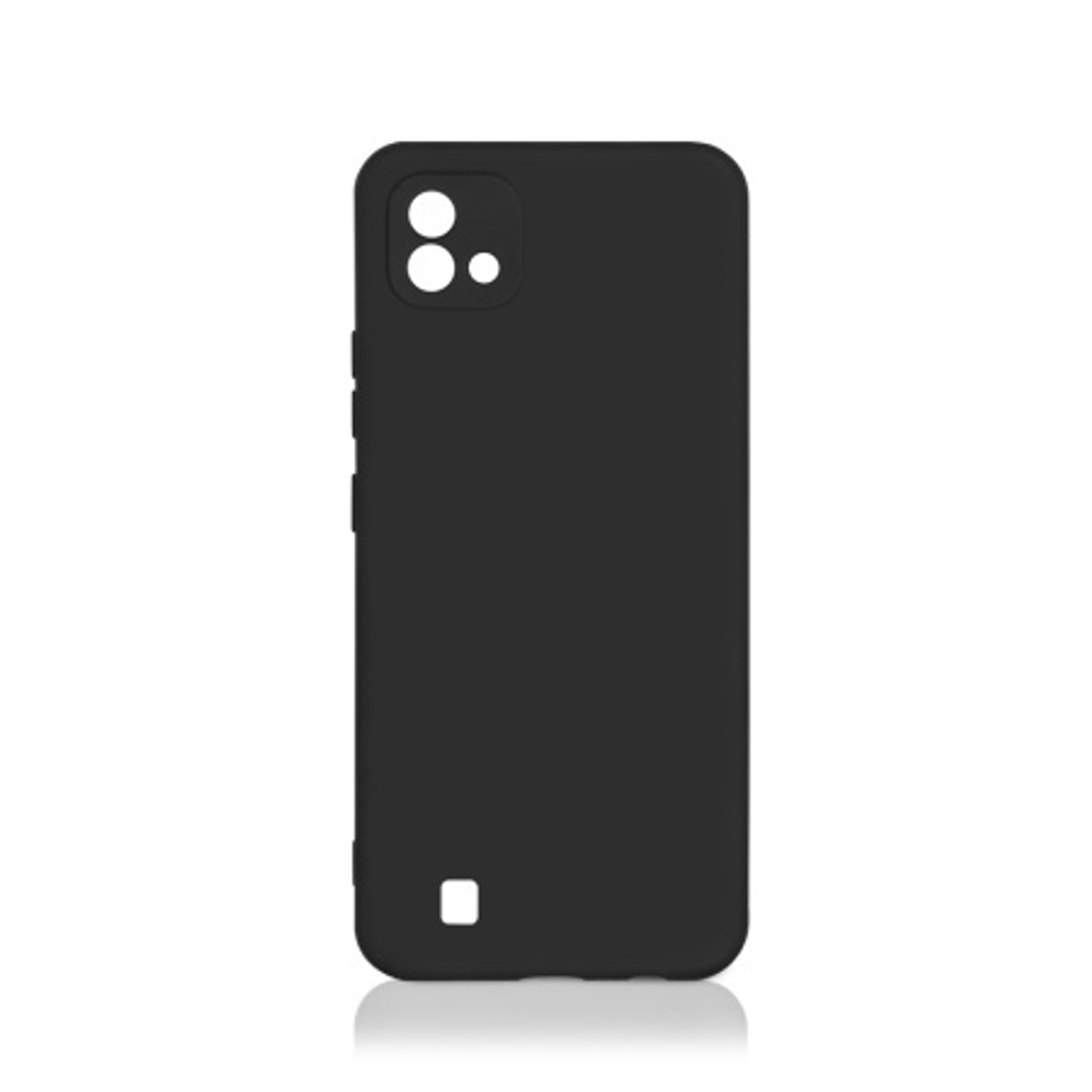 Силиконовый чехол с микрофиброй для Realme C11 black DF