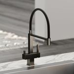 Смеситель для кухни Sancos Moro с гибким изливом, цвет вороненая сталь/черный, арт. SC4006GG