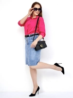 Юбка джинсовая миди с разрезом