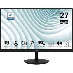 MSI PRO 27" MP271A {IPS 1920x1080 100Hz 1ms 1000:1 300cd 178/178 8bit(6bit+FRC) D-Sub HDMI1.4b DisplayPort1.2a 2x2W Tilt VESA}