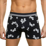 Темно-синие трусы-боксеры с принтом в виде байков (Размер: L) (Цвет: темно-синий)