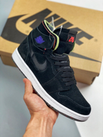 AIR JORDAN 1 ZOOM HIGH BLACK/COURT PURPLE/HOT PUNCH/GREEN GLOW