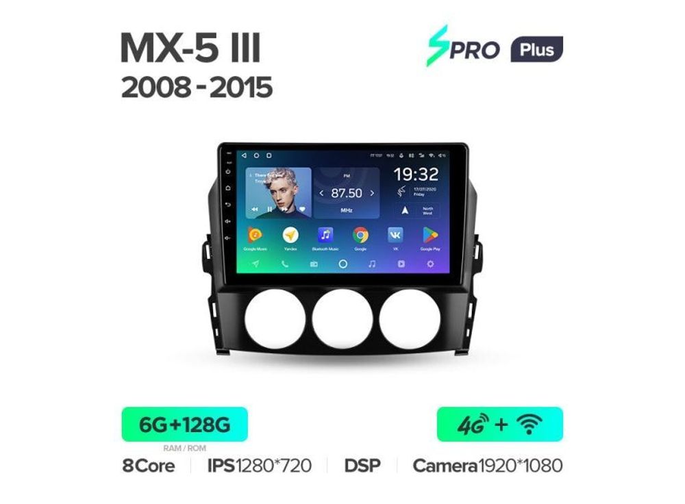 Магнитола Teyes SPRO Plus 6-128 Mazda MX-5 III 3 NC 2008-2015 9.0&quot;