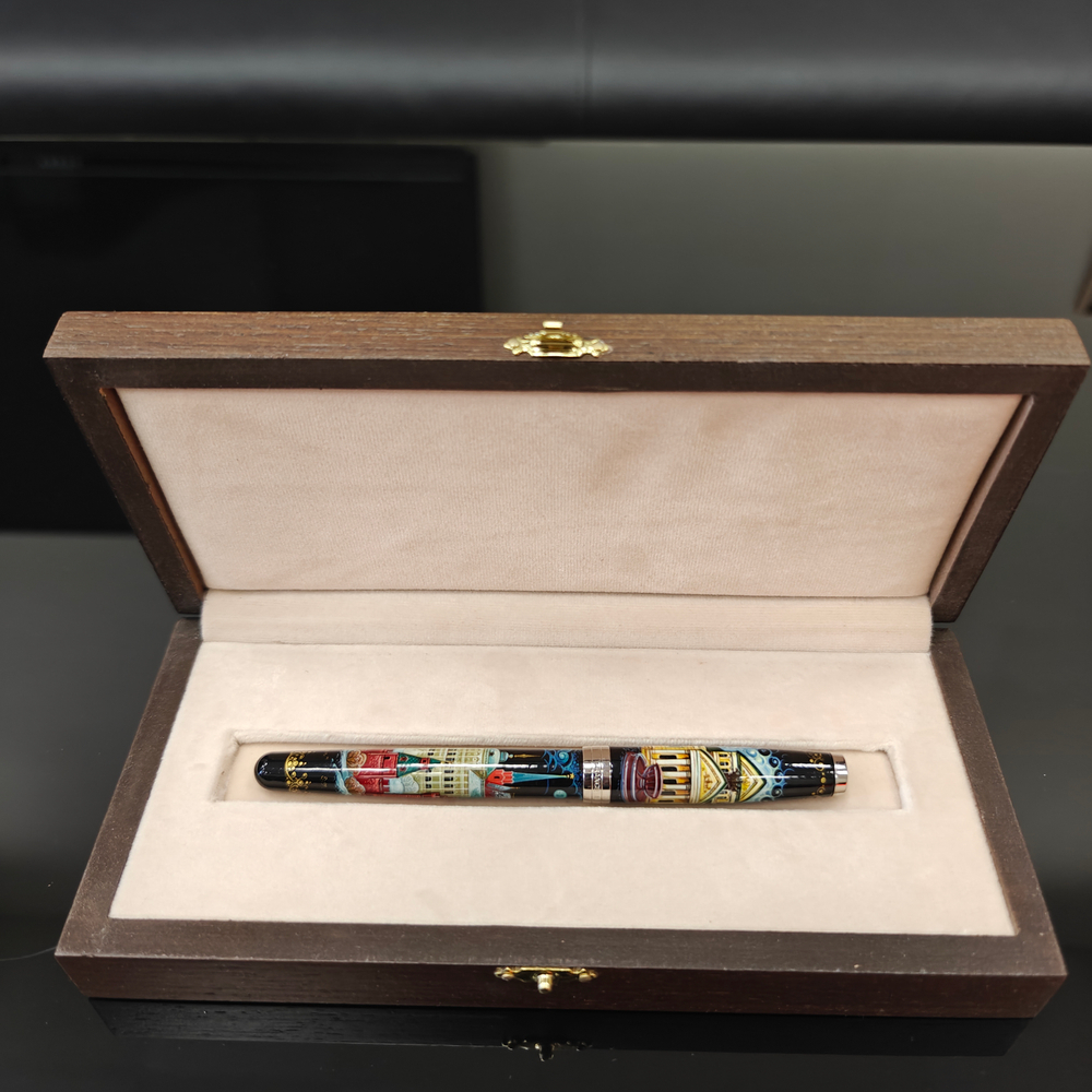 Коллекционная ручка роллер Parker Sonnet с колпачком "Москва" с ручной росписью в футляре