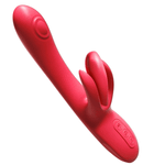 Красный вибратор-кролик 25см с боковой пульсацией и подвижными лепестками Amovibe Trio Bliss G-spot Tapping Vibrator with Clit Massaging & Vibration