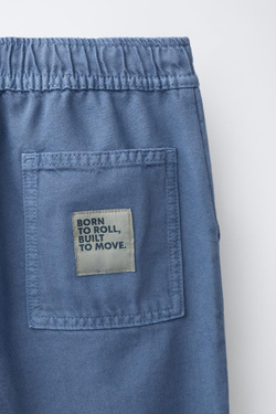ZARA СТРУЯЩИЕСЯ БРЮКИ ИЗ ТВИЛА, СИНИЙ