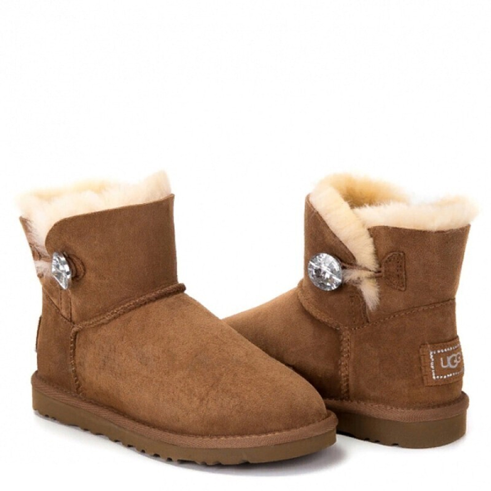 Угги Mini Bailey Button Bling Chestnut
