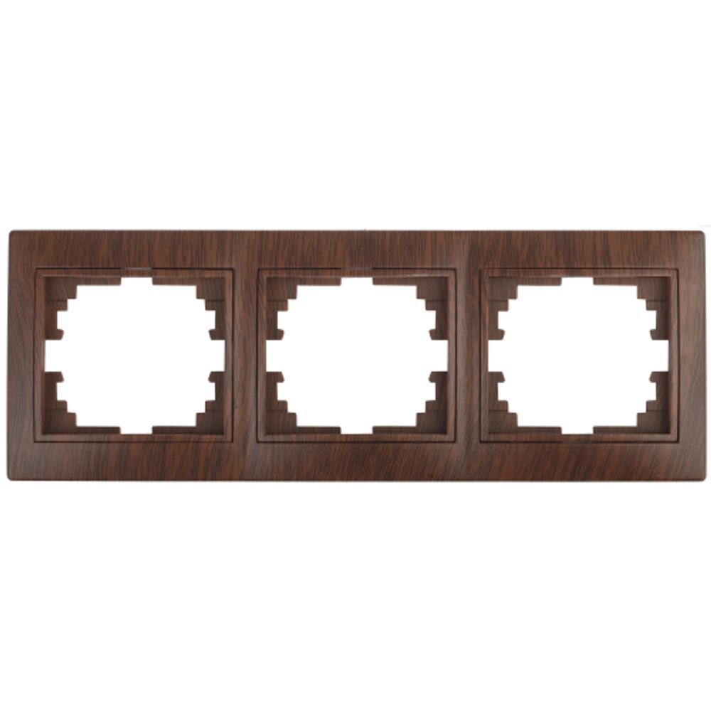 Рамка для розеток и выключателей Intro Plano 1-503-10 на 3 поста горизонтальная, СУ, венге