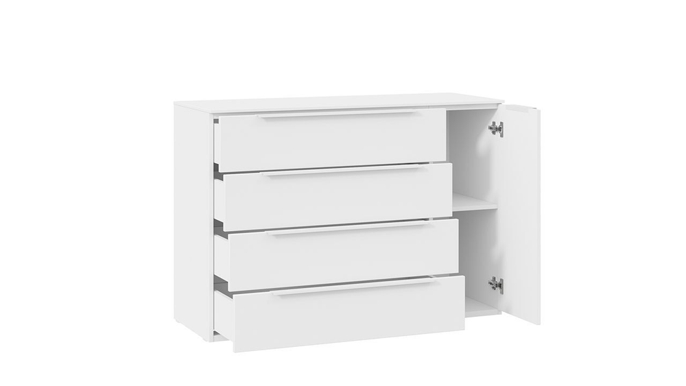 Комод для одежды с ящиками Белый Жемчуг/Белый софт 4 ящика 90х45х84 см