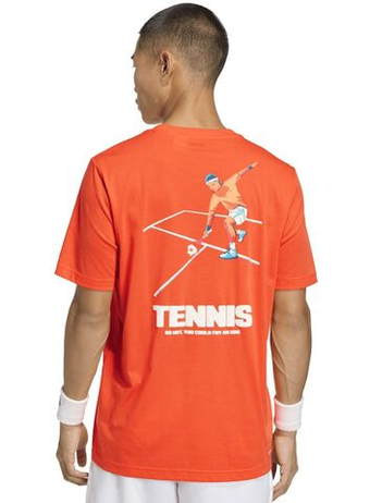 Мужская теннисная футболка Adidas Hot Egg Graphic - pure orange